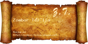 Zombor Tália névjegykártya
